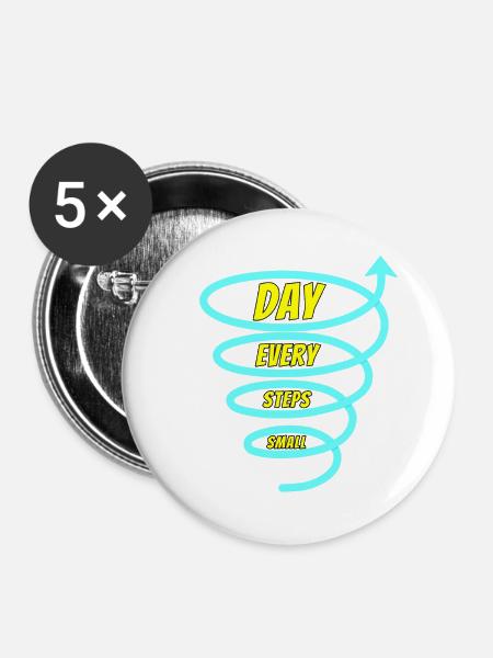 Kleine Schritte - Buttons groß 56 mm (5er Pack) - Weiß