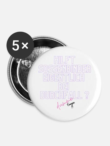 Durchfall Humor Neontext - Buttons groß 56 mm (5er Pack) - Weiß