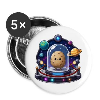 Cuddly meteroid in space - Buttons large 2.2''/56 mm (5-pack) - white - Front