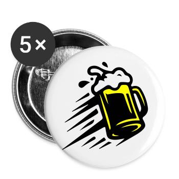Beer Beer Mug Icon - Buttons large 2.2''/56 mm (5-pack) - white - Front
