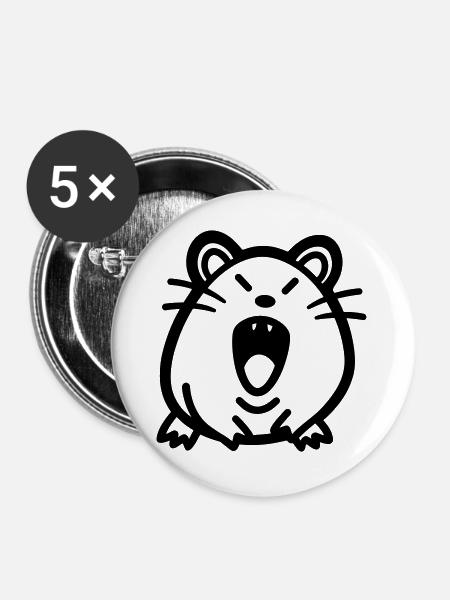 Maus - Buttons groß 56 mm (5er Pack) - Weiß