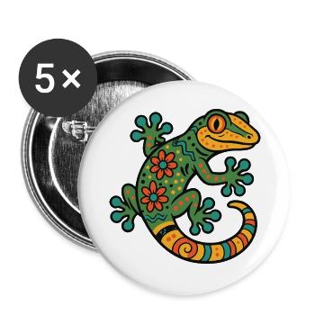 Gecko Mexico - Buttons large 2.2''/56 mm (5-pack) - white - Front