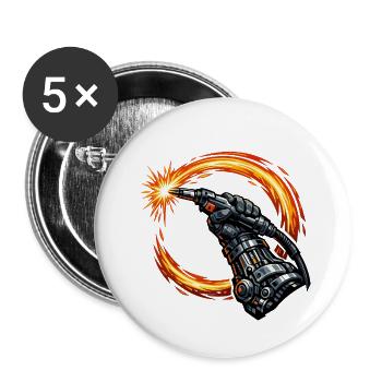 Soudeur Sparks Metal Industry Work Pride - Lot de 5 grands badges (56 mm) - blanc - Devant