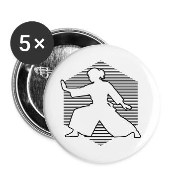The Aikido masters and Aikido fit together - Buttons large 2.2''/56 mm (5-pack) - white - Front