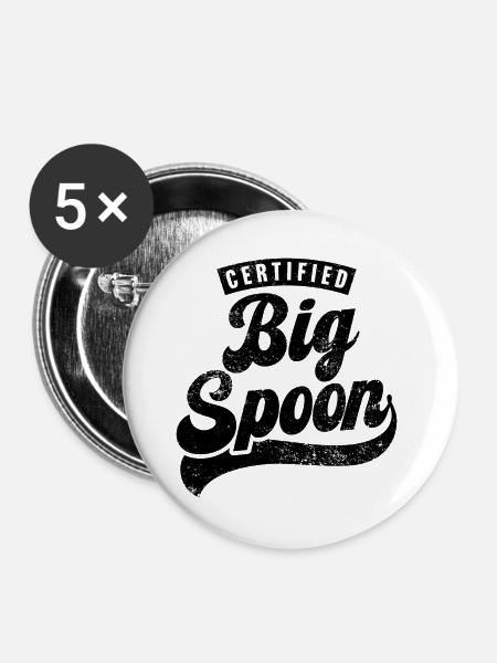 Zertifizierter Big Spoon - Buttons groß 56 mm (5er Pack) - Weiß