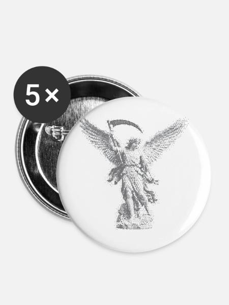 Engel mit der Sense - Buttons groß 56 mm (5er Pack) - Weiß