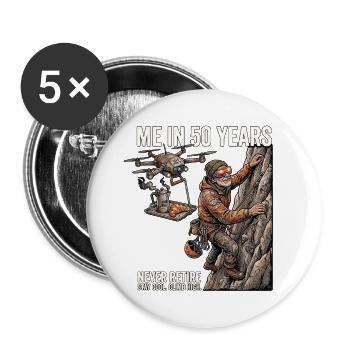 Un design d’escalade amusant - Lot de 5 grands badges (56 mm) - blanc - Devant