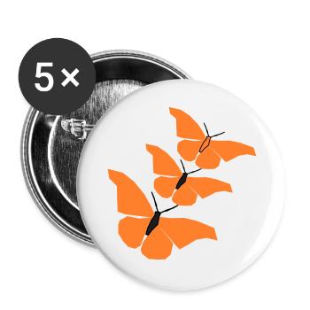 3_schmetterlinge_22 - Lot de 5 grands badges (56 mm) - blanc - Devant