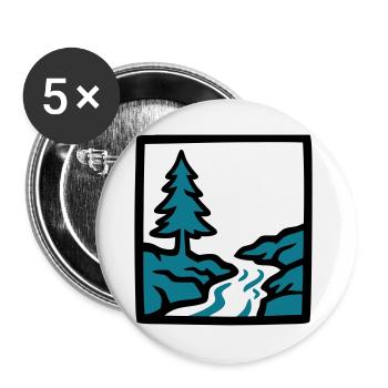 River Forest Nature Logo - Buttons large 2.2''/56 mm (5-pack) - white - Front