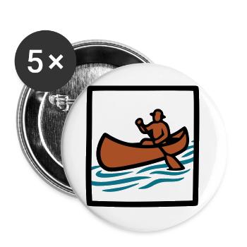 Canoe Paddler Badge Icon - Buttons large 2.2''/56 mm (5-pack) - white - Front