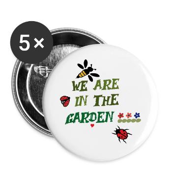 We are in the garden - Buttons large 2.2''/56 mm (5-pack) - white - Front