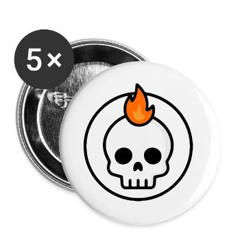 Graphique mignon de Crâne de Fatalité Feu - Lot de 5 grands badges (56 mm) - blanc - Devant