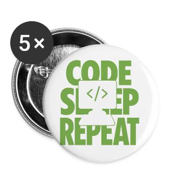 Code Sleep Repeat Programmer - Buttons large 2.2''/56 mm (5-pack) - white - Front