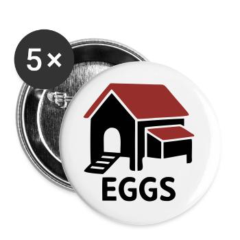 Insigne des œufs de poulailler - Lot de 5 grands badges (56 mm) - blanc - Devant