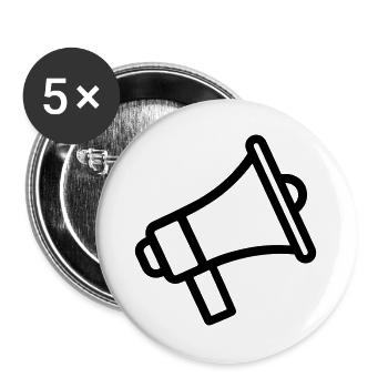 megaphone - Buttons large 2.2''/56 mm (5-pack) - white - Front
