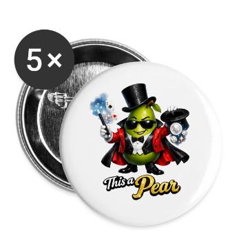 This A Pear - Funny Magician Fruit Pun - Buttons large 2.2''/56 mm (5-pack) - white - Front
