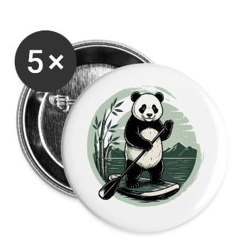 Drôle de planche de paddle SUP Stand Up paddle - Lot de 5 grands badges (56 mm) - blanc - Devant