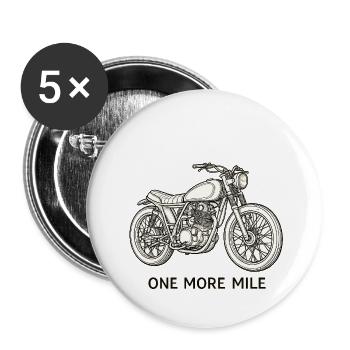 Another kilometer of vintage motorcycle - Buttons large 2.2''/56 mm (5-pack) - white - Front