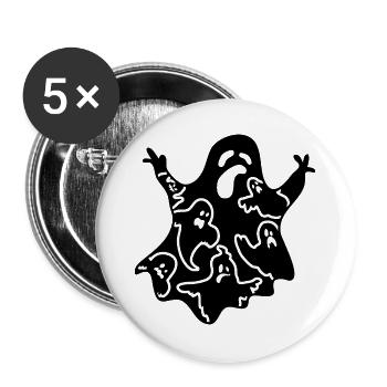 Funny Halloween Ghost - Buttons groß 56 mm (5er Pack) - Weiß - Vorne