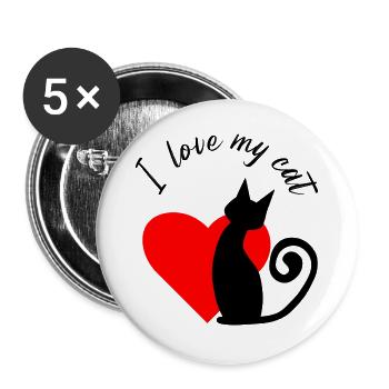 Fragmented heart in red - Buttons large 2.2''/56 mm (5-pack) - white - Front