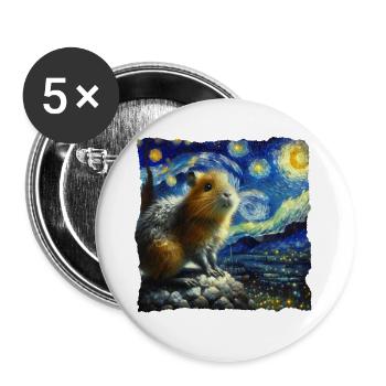 Nuit étoilée d’Aguti - Lot de 5 grands badges (56 mm) - blanc - Devant