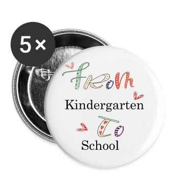 Kindergarten  - Buttons groß 56 mm (5er Pack) - Weiß - Vorne