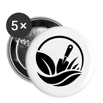 Gardener Shovel Plants Garden Motif - Buttons large 2.2''/56 mm (5-pack) - white - Front