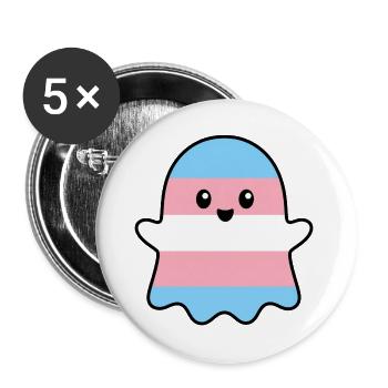 Trans Pride Spirit - Buttons large 2.2''/56 mm (5-pack) - white - Front