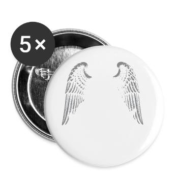 Geflügeltes Gothic-Mädchen - Buttons groß 56 mm (5er Pack) - Weiß - Vorne