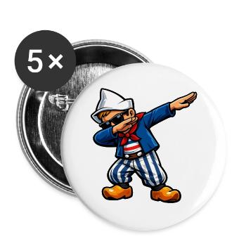 Taponage du Dutch - Lot de 5 grands badges (56 mm) - blanc - Devant
