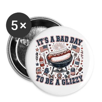 Heute ist ein schlechter Tag, um ein Glizzy-Hotdog - Buttons groß 56 mm (5er Pack) - Weiß - Vorne