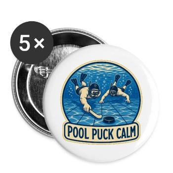 POOL PUCK CALM - Buttons groß 56 mm (5er Pack) - Weiß - Vorne