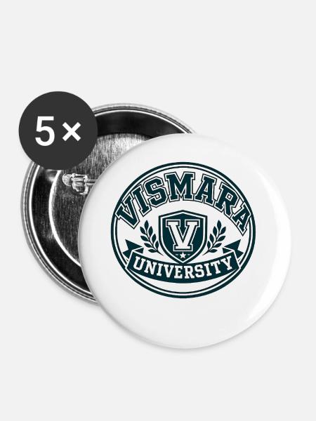 Schild der Universität Vismara - Buttons groß 56 mm (5er Pack) - Weiß