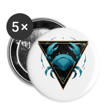 Wasserzeichen des Krebses – Tierkreis von Kék-Ina - Buttons groß 56 mm (5er Pack) - Weiß - Vorne