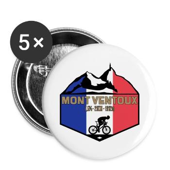 Mount Ventoux Deluxe - Buttons groß 56 mm (5er Pack) - Weiß - Vorne