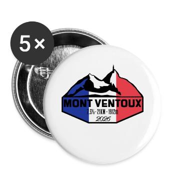 MontVentoux  2026 sticker - Buttons groß 56 mm (5er Pack) - Weiß - Vorne