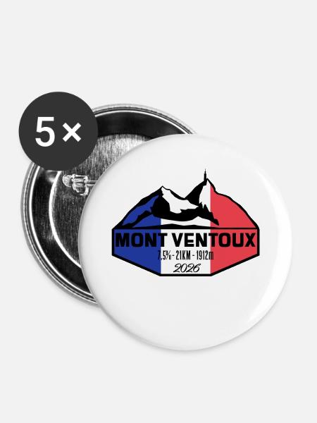 MontVentoux 2026 sticker - Buttons groß 56 mm (5er Pack) - Weiß