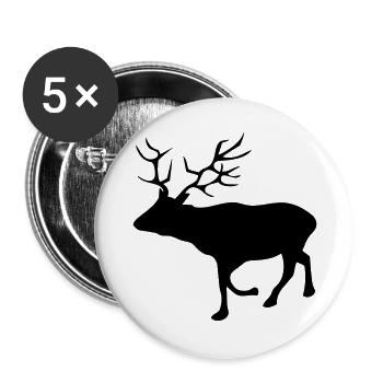 Reh - Buttons groß 56 mm (5er Pack) - Weiß - Vorne