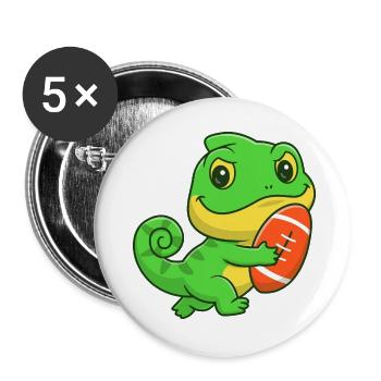 Dino-Gridiron-Niedlichkeit - Buttons groß 56 mm (5er Pack) - Weiß - Vorne