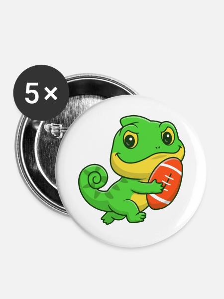 Dino-Gridiron-Niedlichkeit - Buttons groß 56 mm (5er Pack) - Weiß