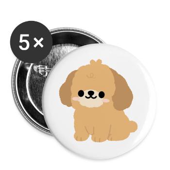 maltipoo - Buttons groß 56 mm (5er Pack) - Weiß - Vorne