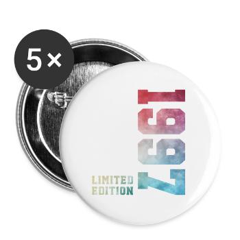 29. Geburtstag Limited Edition 1997 Jahrgang 1997 - Buttons groß 56 mm (5er Pack) - Weiß - Vorne