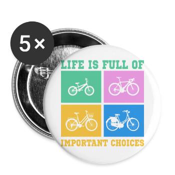 Bicycle Life regorge de choix importants - Lot de 5 grands badges (56 mm) - blanc - Devant