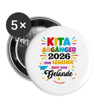 Kita Abgänger Legende - Buttons groß 56 mm (5er Pack) - Weiß - Vorne