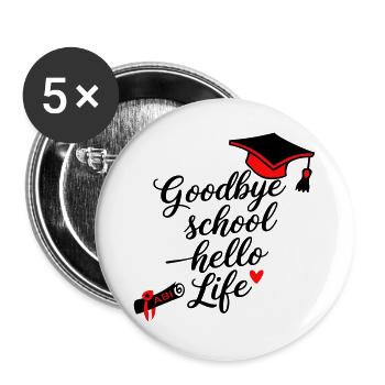 Abitur - Buttons large 2.2''/56 mm (5-pack) - white - Front