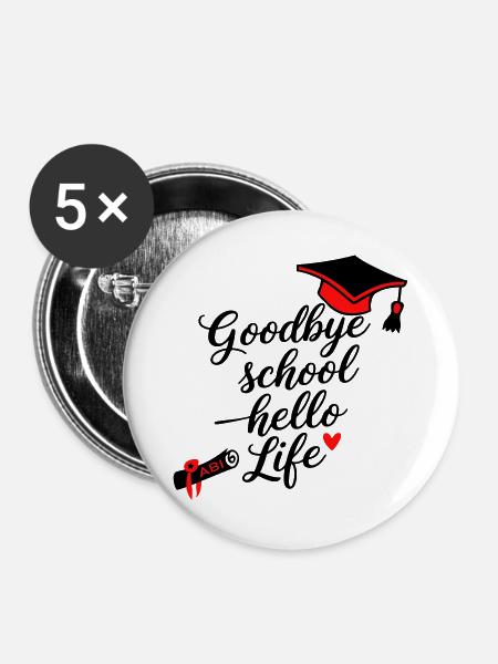 Abitur  - Buttons groß 56 mm (5er Pack) - Weiß