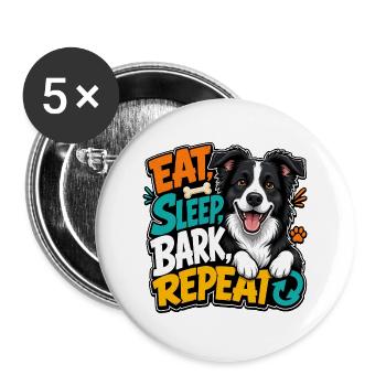 Border Collie - Buttons large 2.2''/56 mm (5-pack) - white - Front