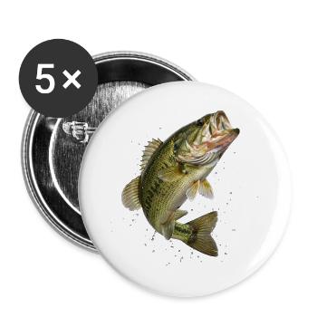 Bass in dynamic jump - Buttons large 2.2''/56 mm (5-pack) - white - Front