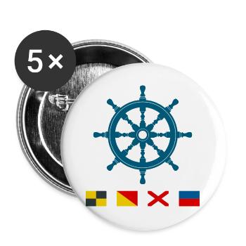 Love – Maritime steering wheel with signal flags - Buttons large 2.2''/56 mm (5-pack) - white - Front