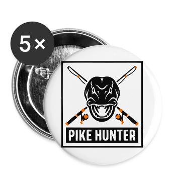 Pike Jaeger Coat of Arms Logo - Buttons large 2.2''/56 mm (5-pack) - white - Front